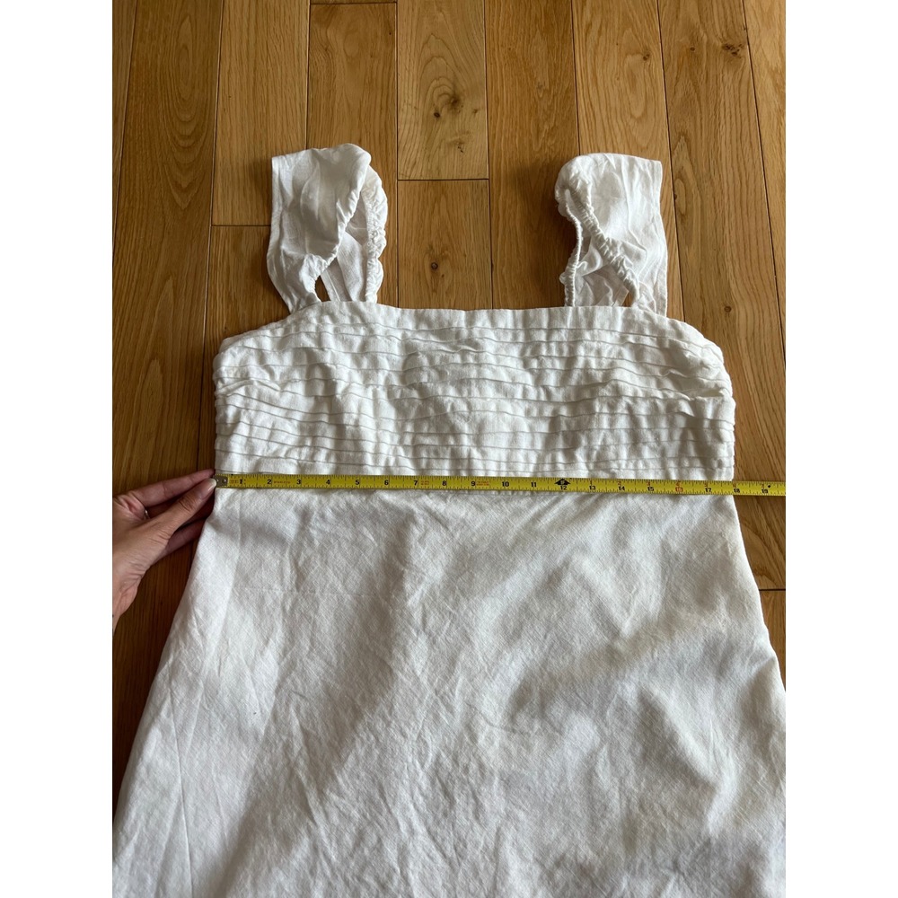 Abercrombie & Fitch Emerson Cap Sleeve Mini Dress White Linen Blend Womens XL - Picture 5 of 10